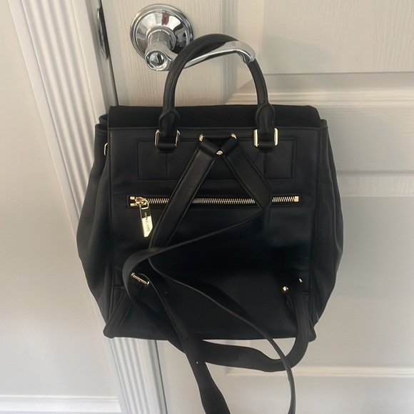 Michael Kors Lana Backpack black calf gold trim new without tags - Picture 3 of 12